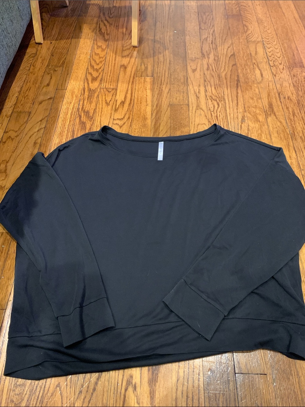Fabletics Black Oversized Drop Long Sleeve Top